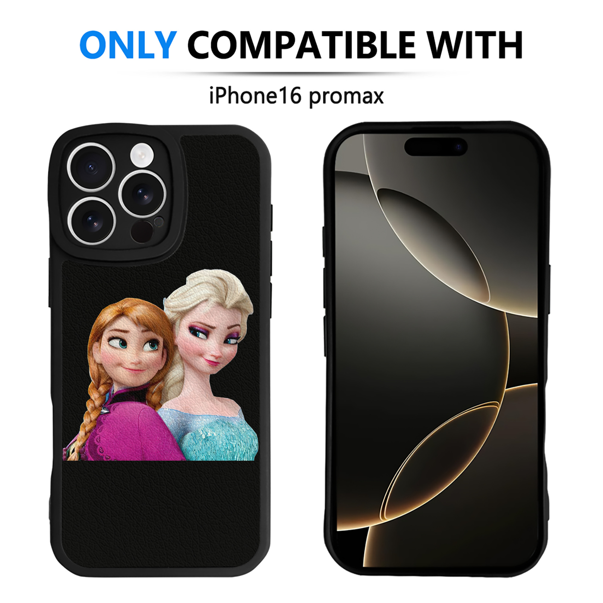 （画像用） アナと雪の女王 アンナ エルサ Frozen Anna Elsa 【iPhone 16シリーズ対応】シリコンスマホケース（レザー調） 材質：シリコン